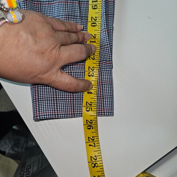 Jos. A. Bank Traveler Shirt Men's Large Blue Red Check Plaid Tailored Fit Preppy - Picture 8 of 9